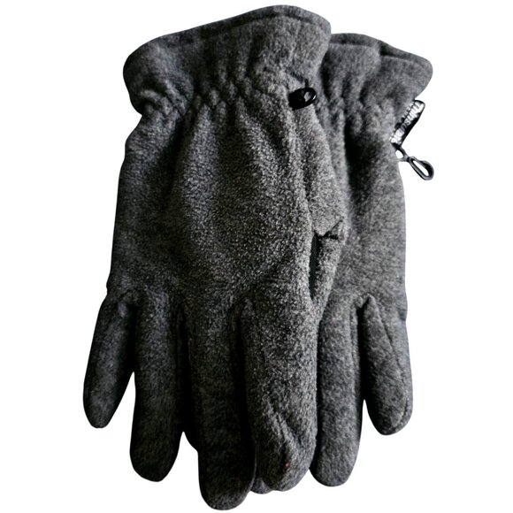 Thinsulate Insulated Gray Fleece Gloves With Grip - Picture 2 of 6